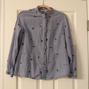 Fun striped embroidered shirt